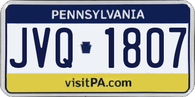 PA license plate JVQ1807