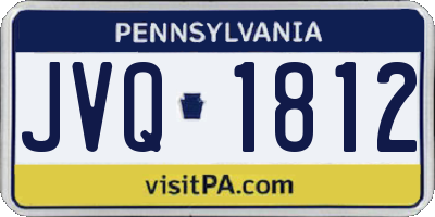 PA license plate JVQ1812