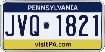 PA license plate JVQ1821