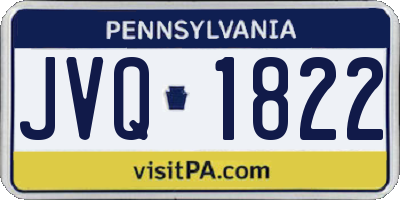 PA license plate JVQ1822