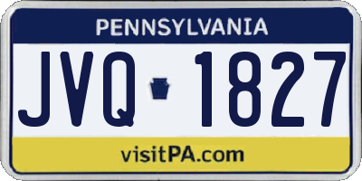 PA license plate JVQ1827