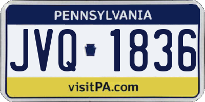 PA license plate JVQ1836