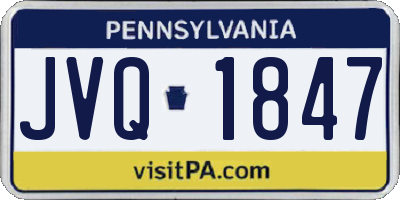 PA license plate JVQ1847