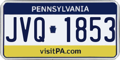 PA license plate JVQ1853