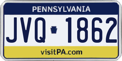 PA license plate JVQ1862