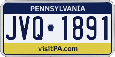 PA license plate JVQ1891