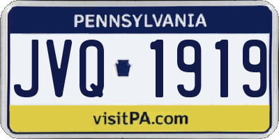 PA license plate JVQ1919