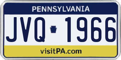 PA license plate JVQ1966