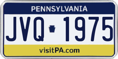 PA license plate JVQ1975