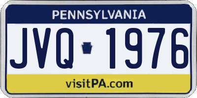 PA license plate JVQ1976