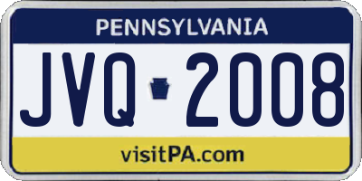 PA license plate JVQ2008