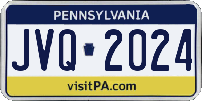 PA license plate JVQ2024