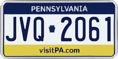 PA license plate JVQ2061
