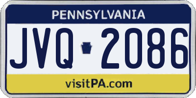 PA license plate JVQ2086