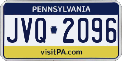 PA license plate JVQ2096