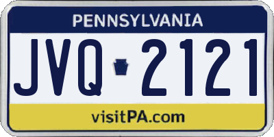 PA license plate JVQ2121