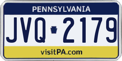 PA license plate JVQ2179