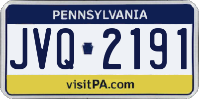 PA license plate JVQ2191