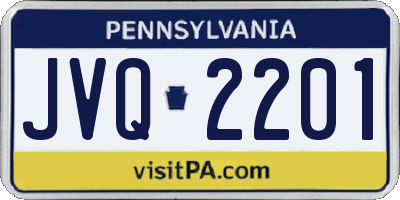 PA license plate JVQ2201