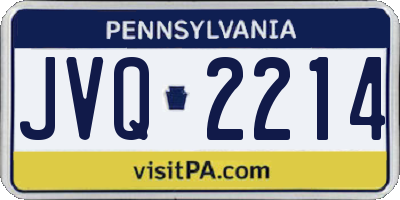 PA license plate JVQ2214
