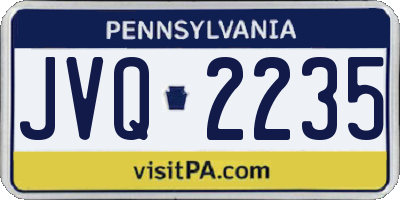 PA license plate JVQ2235