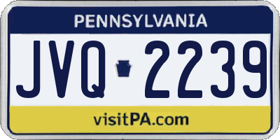 PA license plate JVQ2239