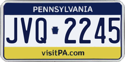 PA license plate JVQ2245
