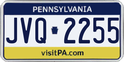 PA license plate JVQ2255