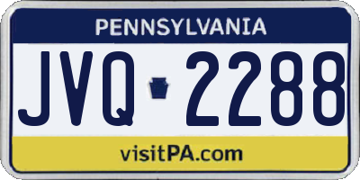 PA license plate JVQ2288