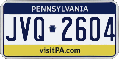 PA license plate JVQ2604