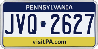 PA license plate JVQ2627
