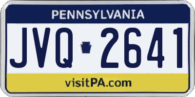 PA license plate JVQ2641