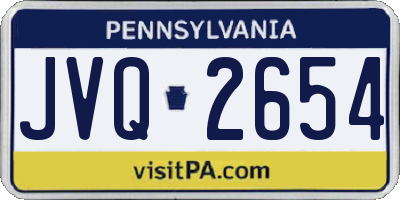 PA license plate JVQ2654