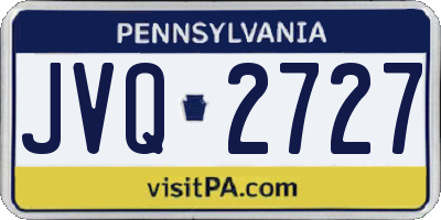 PA license plate JVQ2727