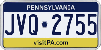 PA license plate JVQ2755