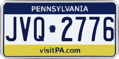 PA license plate JVQ2776