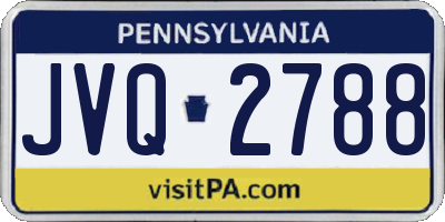 PA license plate JVQ2788
