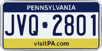 PA license plate JVQ2801