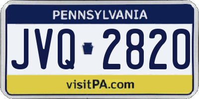 PA license plate JVQ2820
