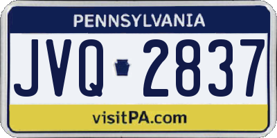 PA license plate JVQ2837