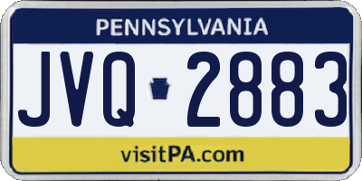PA license plate JVQ2883
