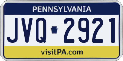 PA license plate JVQ2921