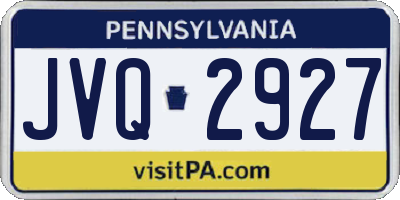 PA license plate JVQ2927