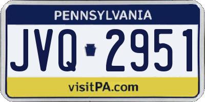 PA license plate JVQ2951
