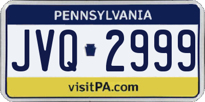 PA license plate JVQ2999