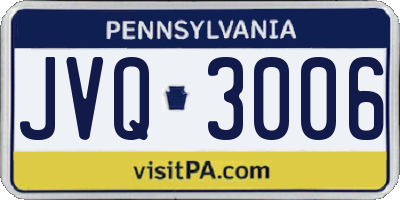 PA license plate JVQ3006
