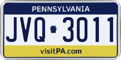 PA license plate JVQ3011