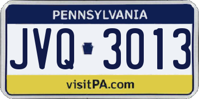 PA license plate JVQ3013