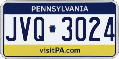PA license plate JVQ3024