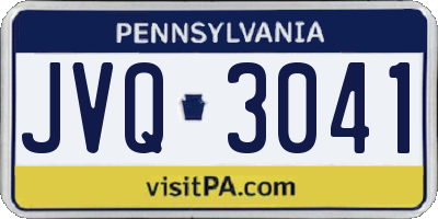 PA license plate JVQ3041